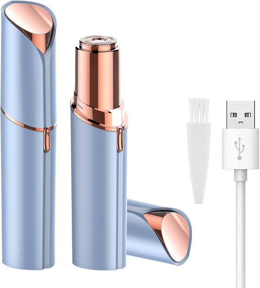 Facial Hair Remover, Removal Shaver for Women,  USB Rechargeable IPX6 Waterproof Eyebrow Face Razor Trimmer for Lips, Body, Arms, Mustaches, Fuzz and Chin (Blue)